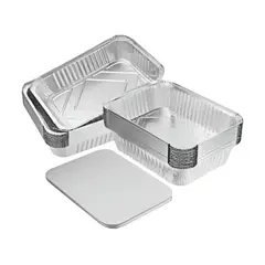 GENERICO - Envases Bandejas De Aluminio con Tapa Cartón C18 Pack 20 und Desechables