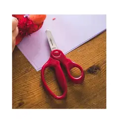 FISKARS - Tijera punta roma para niños sobre 4 años ROJO