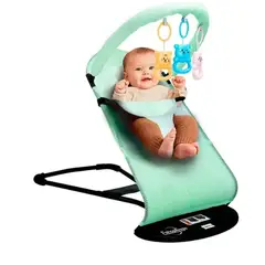 GENERICO - Silla Mecerora Bebe Verde Plegable Con Juguetes Y Arnés Color Unisex