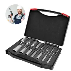 AIZO - Juego Profesional 15pz Dados Largos 14＂ Acero Cromo Vanadio, Estuche