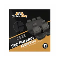 MOTORLIFE - Funda Cubre Asientos Eco Cuero Premium 11 Piezas