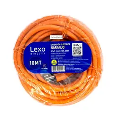 LEXO - Alargador Simple 10A 2P + T 10 Metros Naranjo