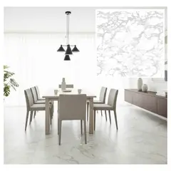 MOBII - Piso Vinílico Símil Porcelanato 45,7x45,7 Mármol Blanco