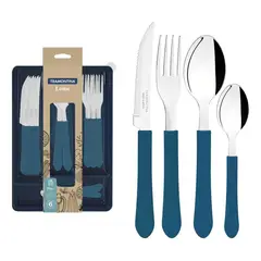 TRAMONTINA - Set Cajonera + cubertería Tramontina, color Azul, 25 piezas