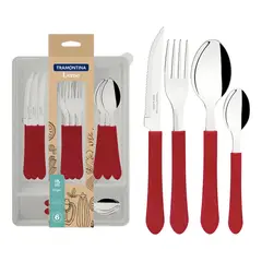 TRAMONTINA - Set Cajonera + cubertería Tramontina, color Rojo, 25 piezas