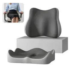 KINDA NICE - Cojin Lumbar Ergonomico Y Asientopara Sillas Color Grisclaro