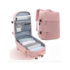 GENERICO - Mochila de Viaje Viral Multiples Compartimentos Color Rosa