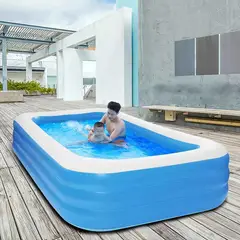 GENERICO - Piscina Inflable 3 Mts 3 Anillos 1050 Lts Azul