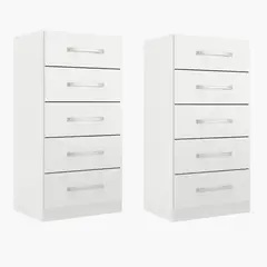 MOVELARIA - Combo 2 comodas 5 cajones blanco blanco rb05x2