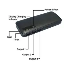 MOVI - Power Bank 20.000 mAh con 3 USB y Linterna LED