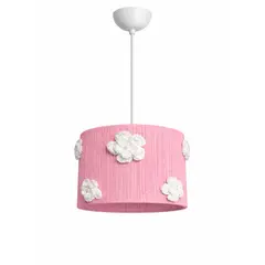 DECORACION CREATIVA - Lampara Infantil Colgante - Linea Crochet Flores Blancas