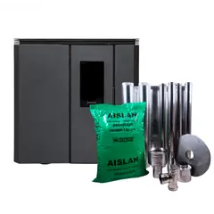 BOSCA - Pack Calefactor a Pellet Fit+ Charcoal + Kit Intalación Interior