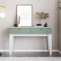 EXIT - Mesa de Arrimo Rectangular 120x39x79 cm Blanco Verde Roma