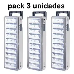 POWERLAB - Pack de 3 lamparas de emergencia con bateria recargable