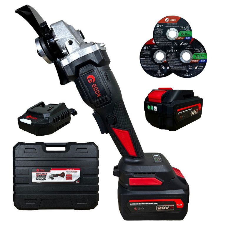 Esmeril Edon 4 1/2" 20 V + Batería 4AH + Cargador
