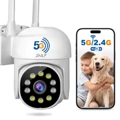 2NLF - 5G Cámara De Seguridad Exterior Wifi ip 360° 1080p Con Led