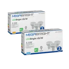 MEGABRIGHT - Ampolleta LED PAR16 55W4000K GU-10 PACK X3
