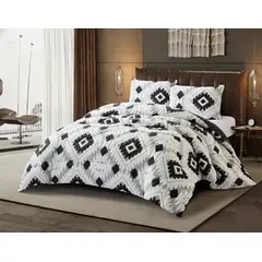 GENERICO - COBERTOR CON CHIPORRO KING JACQUARD GEOMETRIC INVIERNO QUITA FRIO TF