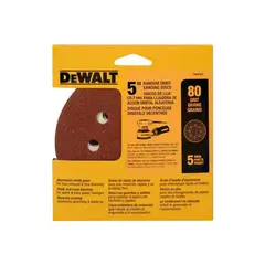 DEWALT - Set 5 Lijas con velcro DW4301 Grano 80