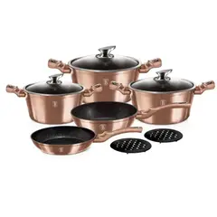 BERLINGER HAUS - BATERIA DE COCINA 10 PZS COPPER METALLIC LINE ANTIADHERENTE.
