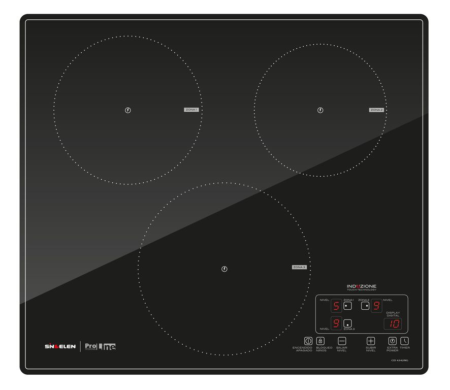 Encimera Inducción CEI-4342NG Induzione 3 Platos