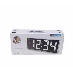 GENERICO - Espejo Led Electrónico De Brillo Ajustable Con Despertador Negro