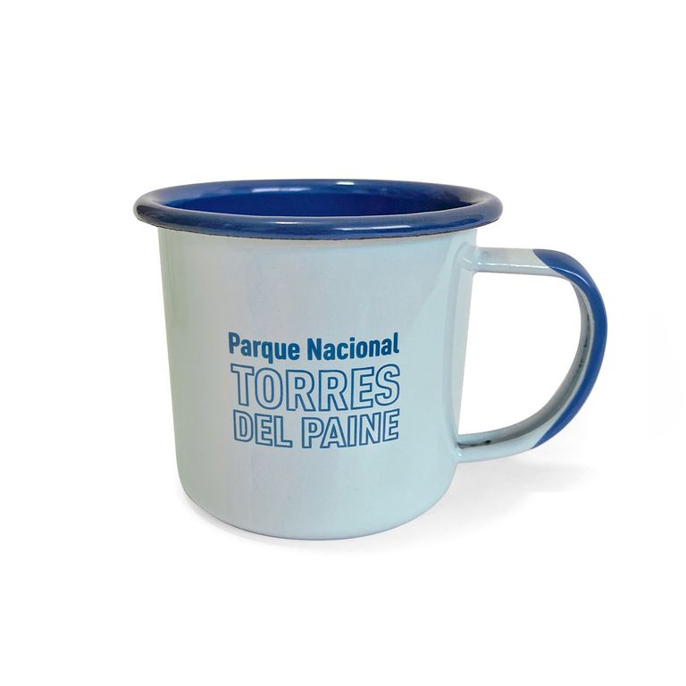 LENGA Tazón Mug Acero Esmaltado Fauna Chilena Puma Austral Celeste 330ml Lenga®