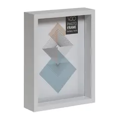 VGO - Marco madera box con profundidad Blanco 20x30 cm Blanco