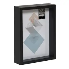 VGO - Marco madera box con profundidad Negro 20x30 cm Negro