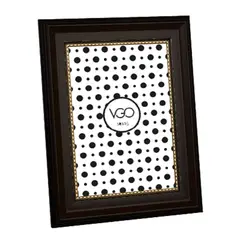 VGO - Marco plástico con detalle puntitos Negro 20x25 cm Negro