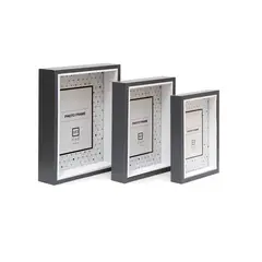 VGO - Marco Set 3 unidades box 10x15-13x18-15x20 cm Marron multiple Gris