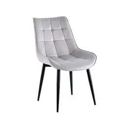 HABITA2 CHILE - Silla Comedor Terciopelo Cuadros Base Negra