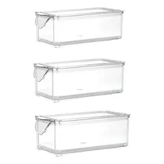 GENERICO - Caja Organizadora Plástica Transparente Apilable 30x10x11 cm