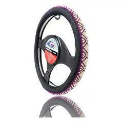 GENERICO - Funda Cubre Volante De Auto Antideslizante Cristal Universal Perlas Violeta