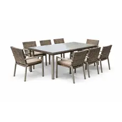 MUEBLES LA TERRAZA - Comedor Exterior 8 sillas color Gris