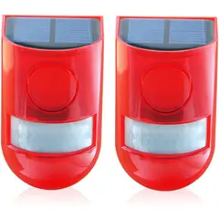 MOVI - PACK 2 ALARMAS SOLARES CON SENSOR DE MOVIMIENTO, IMPERMEABLE, 129 DECIBELES