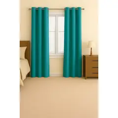 CLEMS - Cortina Blackout 100% Engomada Termica Tela Ligera 140x225 - Microfibra Premium - 2 Paños Turquesa