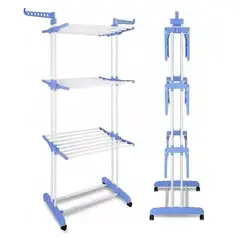 MOVI - Tendedero de Ropa Vertical Plegable con Ganchos para Perchas Gran Capacidad y Máxima Comodidad