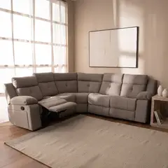 DANIELS - Sofá Seccional Reclinable Living 5 Cuerpos Microfibra Arizona Beige