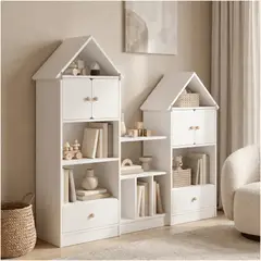 HOMER DESIGN - Librero Biblioteca Infantil Organizador Multiuso 123x24x127