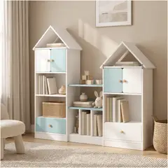 HOMER DESIGN - Librero Biblioteca Infantil Organizador Multiuso 123x24x127