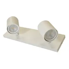 MEGABRIGHT - BARRA SOBREPUESTO DOBLE GU-10 BLANCO MATE P2