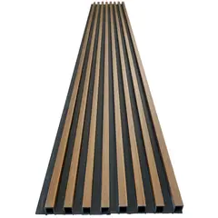 JOYTEK - Caja Wall Panel PVC Bicolor Negro Café 240x16 cm 3.84 m² (10 Paneles)