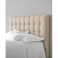 GENERICO - Respaldo Botone al piso Super King Felpa Beige
