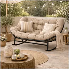 HOMER DESIGN - Sillon mecedor silla Mecedora Sitial dos cuerpo para jardín living