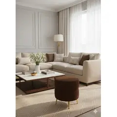 MUEBLES NEW - PUFF REDONDO ORBIT CHOCOLATE