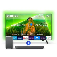 PHILIPS - Ambilight TV 55 PUD7908 + Soundbar TAB5309 Performance
