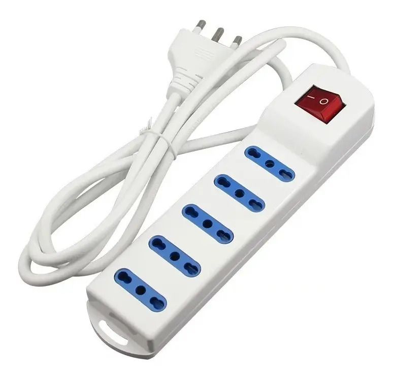 Alargador Zapatilla Eléctrica 5 Posiciones 1.5 Metros Color Blanco