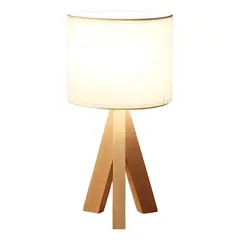 GENERICO - Lampara De Velador Lampara De Mesa Minimalista Madera Marron Claro - 310010 Blanco - 310010