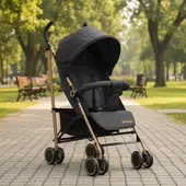 BEBESIT - Coche Paragua Clap Negro Gold
